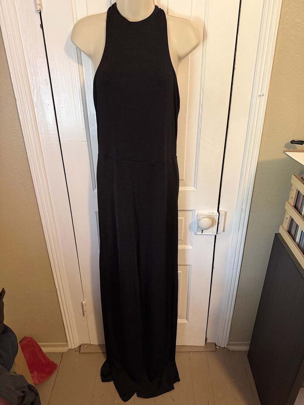 Club L London Curve Black Metallic Twist Front Jumpsuit US 12